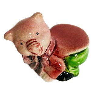 Anthropomorphic Pig Porcelain Salt or Pepper Shaker Vintage 1 Piece Only **SEE**
